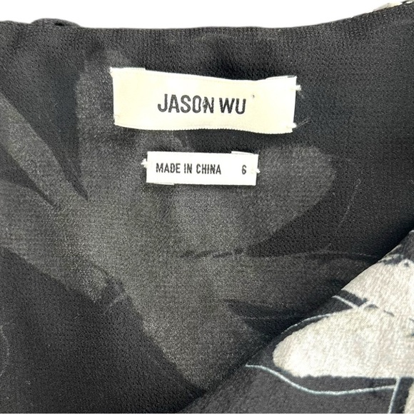 Jason Wu Women’s Black/White Floral Print Silk Dress In Size 6 - Picture 5 of 10